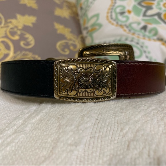 Floral Three tone leather Brighton belt - Picture 6 of 12